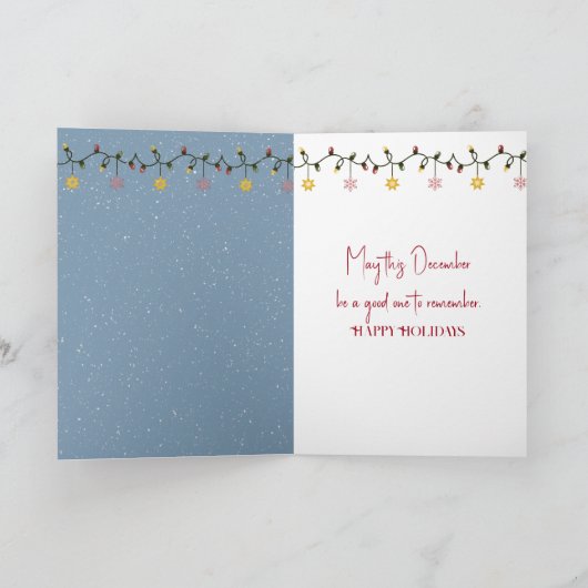 Weihnachtsmäuse im Fenster mit heißem Kakao Karte (Innenseite)