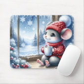 Weihnachtsmäuse im Fenster Mousepad (Mit Mouse)