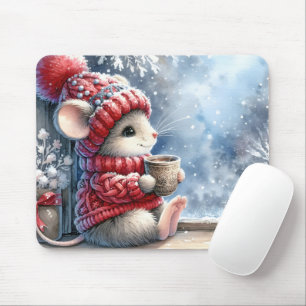 Weihnachtsmäuse im Fenster Mousepad