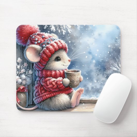 Weihnachtsmäuse im Fenster Mousepad (Mit Mouse)