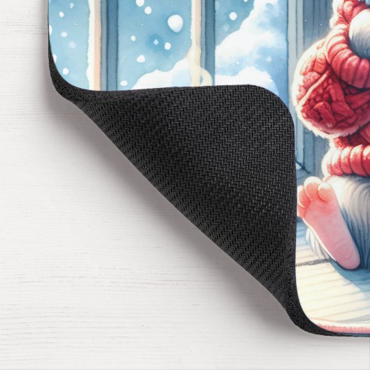 Weihnachtsmäuse im Winterfenster Mousepad (Ecke)