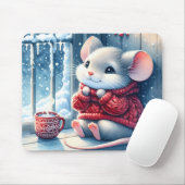 Weihnachtsmäuse im Winterfenster Mousepad (Mit Mouse)