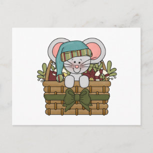 Weihnachtsmäuse in Basket Feiertagspostkarte