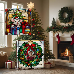Weihnachtsmäuse in Presets Imitate gestanzt Glas Keramikornament