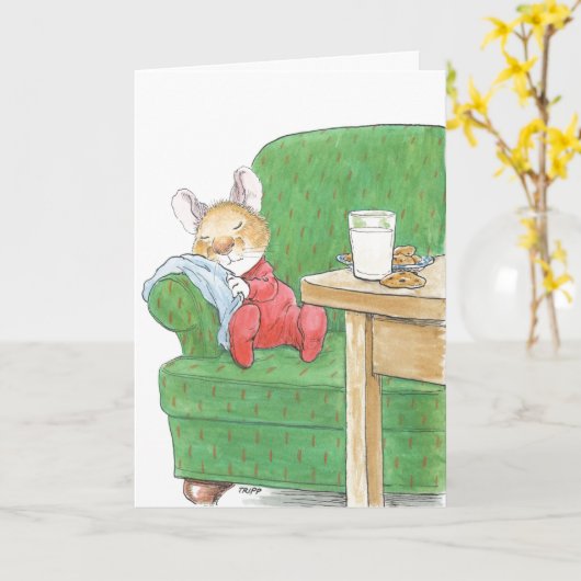 Weihnachtsmäuse Karte (Gelbe Blume)