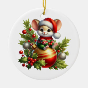 Weihnachtsmäuse Keramik Ornament