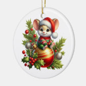 Weihnachtsmäuse Keramik Ornament (Links)