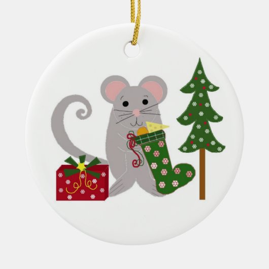 Weihnachtsmäuse Keramik Ornament (Vorne)