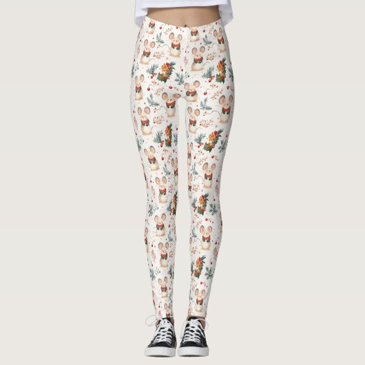 Weihnachtsmäuse Leggings (Vorderseite)