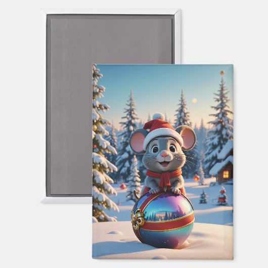 Weihnachtsmäuse Magnet (Vorderseite/Rückseite)