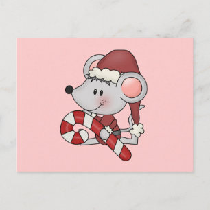 Weihnachtsmäuse mit Candy Cane Feiertagspostkarte