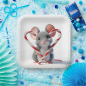 Weihnachtsmäuse mit Candy Cane Herz Pappteller (Party)