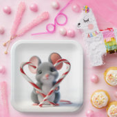 Weihnachtsmäuse mit Candy Cane Herz Pappteller (Party)