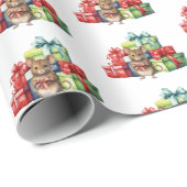 Weihnachtsmäuse mit Geschenken Geschenkpapier (Rolleneckpunkt)