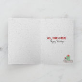 Weihnachtsmäuse mit Geschenken unter Baum Feiertagskarte (Innenseite)