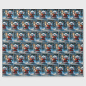 Weihnachtsmäuse mit glühender Kerze Geschenkpapier (Flach)