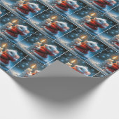 Weihnachtsmäuse mit glühender Kerze Geschenkpapier (Ecke)