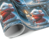 Weihnachtsmäuse mit glühender Kerze Geschenkpapier (Rolleneckpunkt)