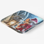 Weihnachtsmäuse mit glühender Laterne Pappteller (Gewinkelt)