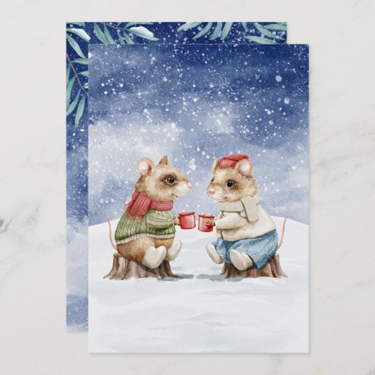 Weihnachtsmäuse mit heißem Kakao (Vorne/Hinten)