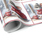 Weihnachtsmäuse mit heißem Kakao Geschenkpapier (Rolleneckpunkt)