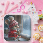 Weihnachtsmäuse mit heißem Kakao Pappteller (Party)