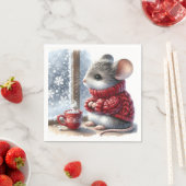 Weihnachtsmäuse mit heißem Kakao Serviette (Beispiel)