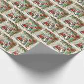 Weihnachtsmäuse mit Holly und Mistletoe Geschenkpapier (Ecke)
