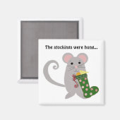 Weihnachtsmäuse mit Käse Magnet (Vorderseite/Rückseite)