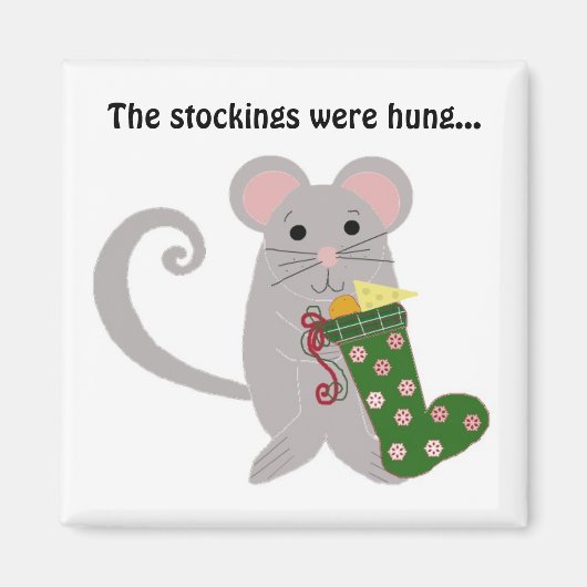 Weihnachtsmäuse mit Käse Magnet (Vorne)