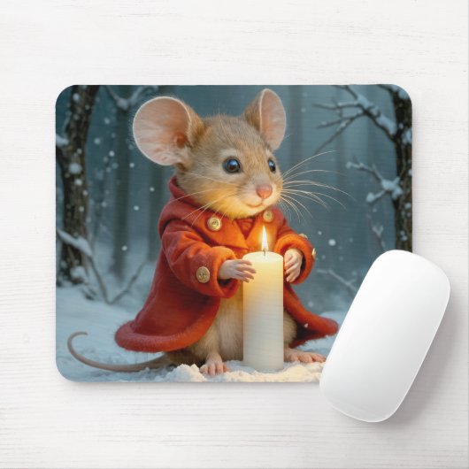 Weihnachtsmäuse mit Kerze Mousepad (Mit Mouse)