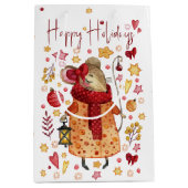 Weihnachtsmäuse mit Lattern Mittlere Geschenktüte (Vorderseite)