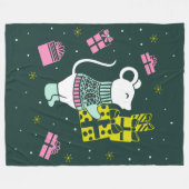 Weihnachtsmäuse mit Präsentation Illustration Fleecedecke (Vorderseite (Horizontal))