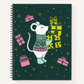 Weihnachtsmäuse mit Präsentation Illustration Notizblock (Vorderseite)