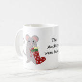 Weihnachtsmäuse mit Strümpfen Kaffeetasse (Vorderseite Links)