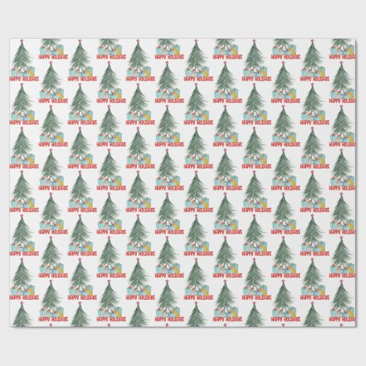 Weihnachtsmäuse mit Weihnachtsgeschenken Geschenkpapier (Flach)