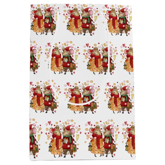 Weihnachtsmäuse Mittlere Geschenktüte (Vorderseite)