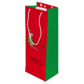 Weihnachtsmäuse Niedlich Funny Holiday Geschenktüte Für Weinflaschen (Rückseite Schrägansicht)