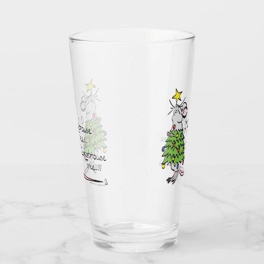 Weihnachtsmäuse Niedlich Funny Holiday Glas (Rechts)
