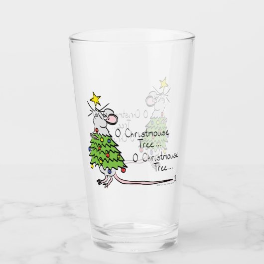 Weihnachtsmäuse Niedlich Funny Holiday Glas (Vorderseite)