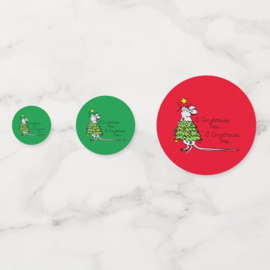 Weihnachtsmäuse Niedlich Funny Holiday Konfetti (Rückseiten)