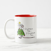 Weihnachtsmäuse Niedlich Funny Holiday Zweifarbige Tasse (Links)