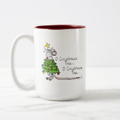 Weihnachtsmäuse Niedlich Funny Holiday Zweifarbige Tasse (Links)