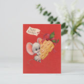 Weihnachtsmäuse Niedlich mit Käse Feiertagskarte (Stehend Vorderseite)