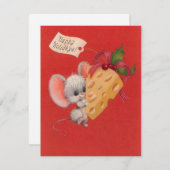 Weihnachtsmäuse Niedlich mit Käse Feiertagskarte (Vorne/Hinten)