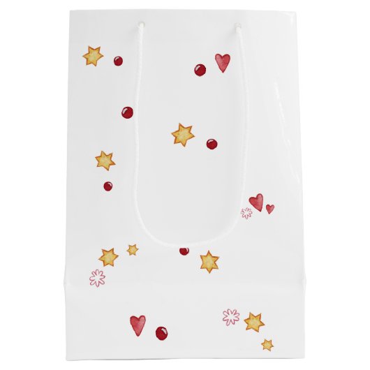 Weihnachtsmäuse Paar mit Lattern Mittlere Geschenktüte (Rückseite)