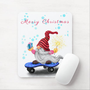 Weihnachtsmäuse Pad Geschenk Skater Gnome mit Gesc Mousepad