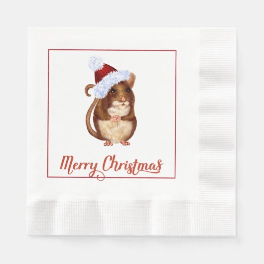 Weihnachtsmäuse Papier Napkins Serviette (Vorderseite)