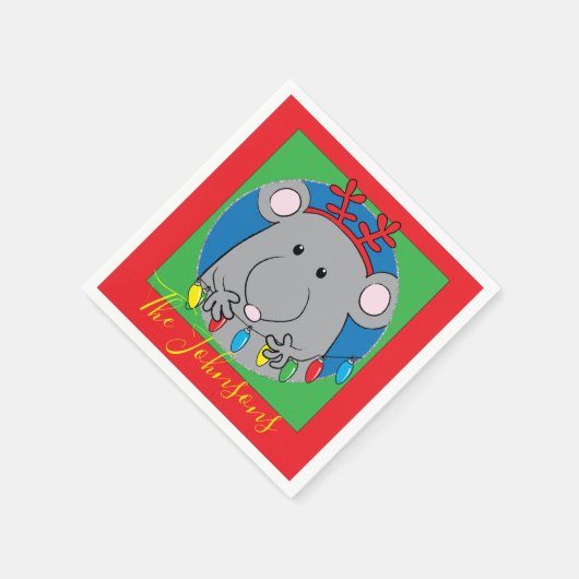 Weihnachtsmäuse Party Serviette (Ecke)