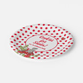 Weihnachtsmäuse Red Polka Dot Custom Santa Cookie Pappteller (Schrägansicht)
